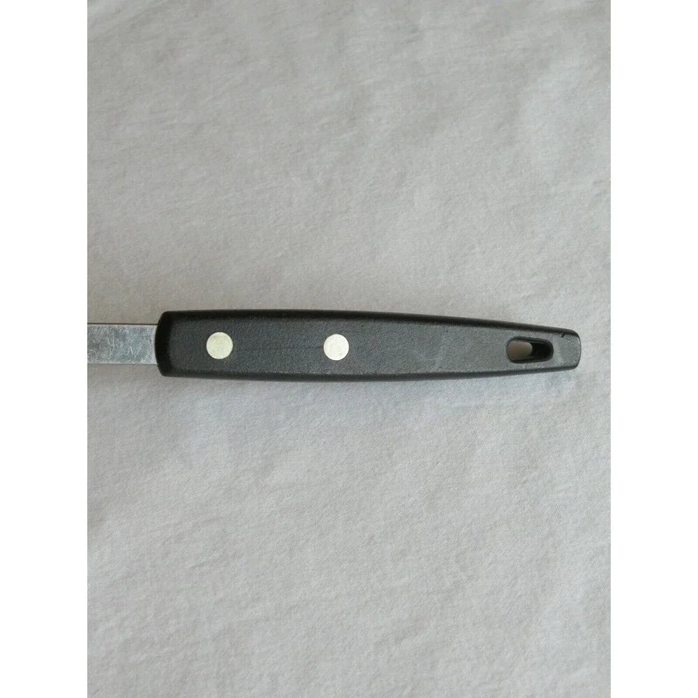Vtg EKCO FORGE Soup Ladle Stainless USA Black Rivets Handle Kitchen Utensil 11